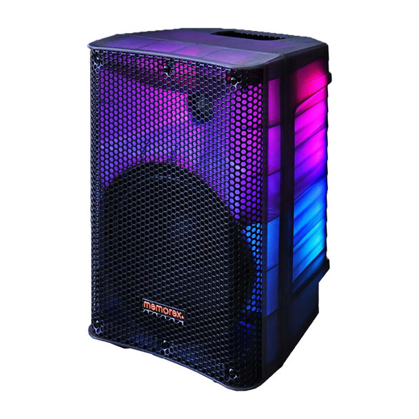 SPEAKER BOX MEMOREX 8" MX-PS801 LIGHTED PARTY POWERED SOLD EACH