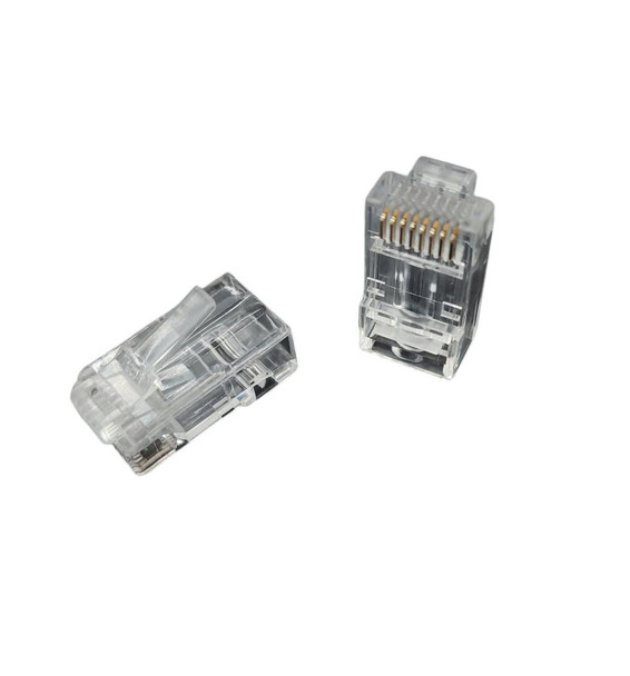 COMPUTER PLUG RJ45 CAT6 PASS THROUGH GOLD 1U 1.1MM SOLD EACH