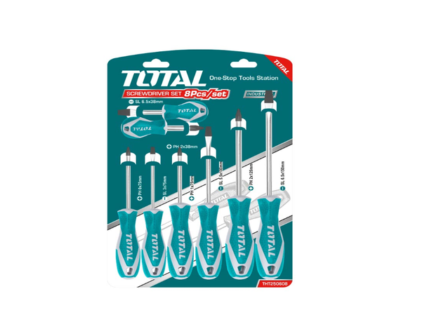 SCREWDRIVER SET 8PCS TOTAL THT250608
