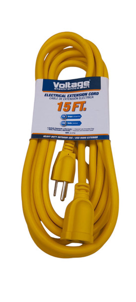 EXTENSION CORD OUTDOOR YELLOW 15FT VOLTAGE V-15FT-YEL