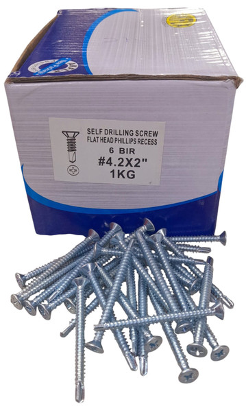 SCREW #4.2 X 2" SELF DRILLING FLAT HEAD AKFLX 1KG BOX (275PCS)