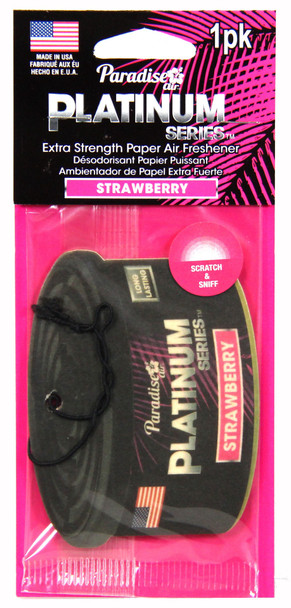 CAR AIR FRESHENER PARADISE PLATINUM SERIES STRAWBERRY 1PK