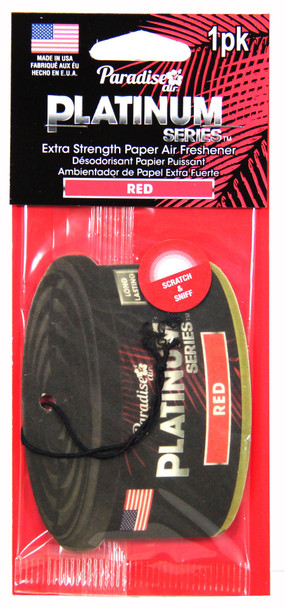 CAR AIR FRESHENER PARADISE PLATINUM SERIES RED 1PK