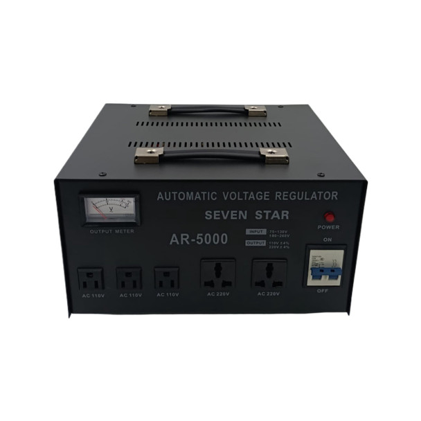 VOLTAGE REGULATOR AR-5000W SEVEN STAR CE BLACK ADAPTER INCLUDED IN BOX
