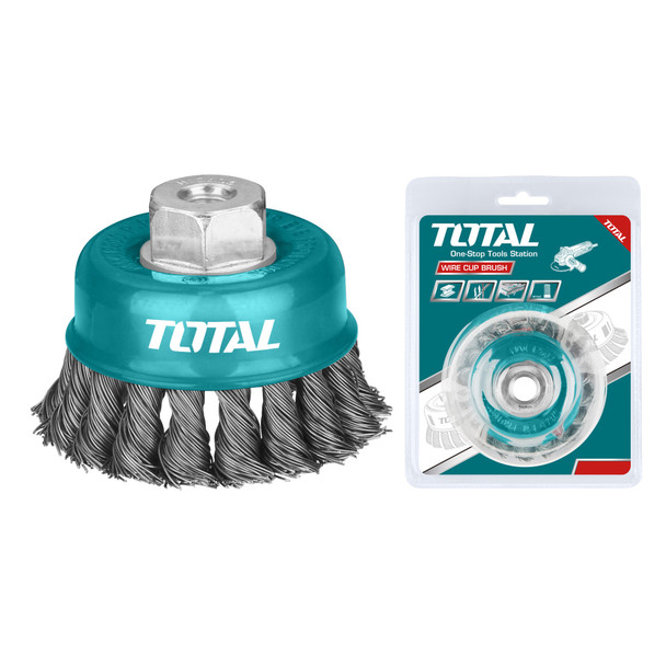WIRE BRUSH CUP 3" TOTAL UTAC32031 75MM KNOTT