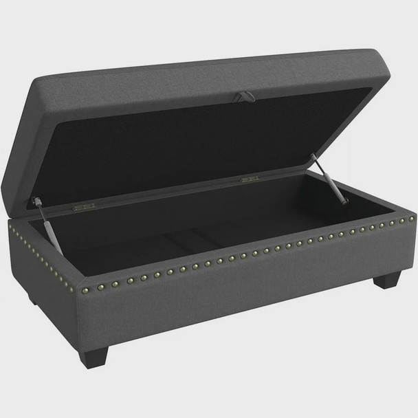 Ottoman Storage Upholstered Grey Honbay Large