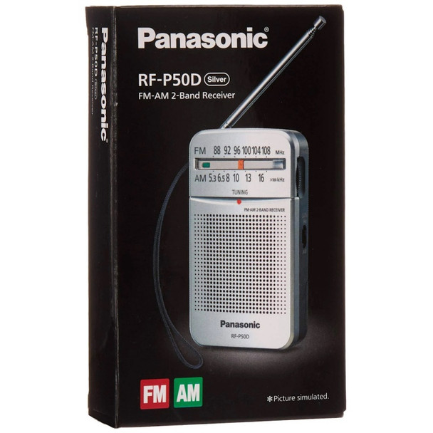 RADIO PANASONIC RF-P50D SILVER FA-AM 2-BAND RECEIVER