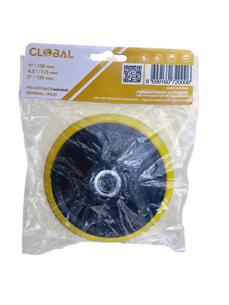 BACKING PAD GLOBAL 4"/100MM VELCRO 1/2"