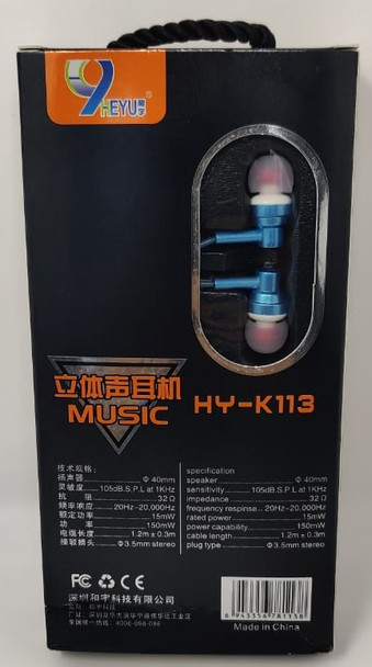 EARPHONES WITH MIC HEYU HY-K113