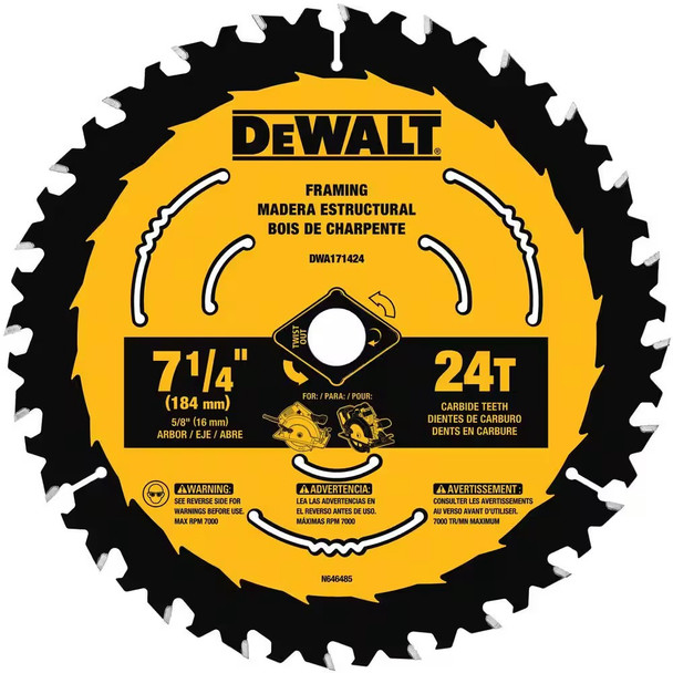 BLADE CIRCLE 7 1/4" DEWALT 24T DWA171424