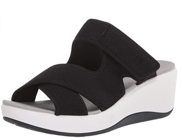 Footwear Clarks Women's Step Cali Wave Sandal Black Textile