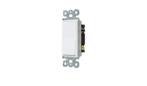SWITCH VISTA DECORA SINGLE POLE 15A WHITE 4337 46001