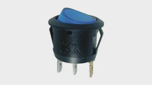 SWITCH ON/OFF ROUND 10A 12V EC-1217BLUE 3P LED