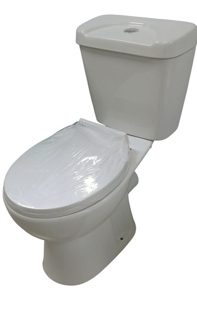 TOILET SET FRENCIA CLOSED COUPLED P/TRAP WHITE BUTTON FLUSH
