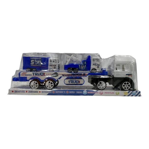 TOY PUSH TRUCK GP-3206 688-005 BLUE HEAVY CONSTRUCTION SANITATION RECYCLING