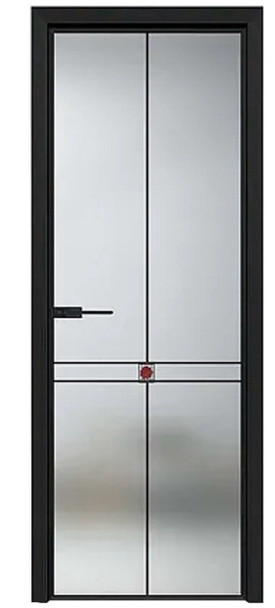 DOOR BATHROOM ALUMINUM BLACK FROSTED DECOR GLASS #ZP-8035 210X80CM