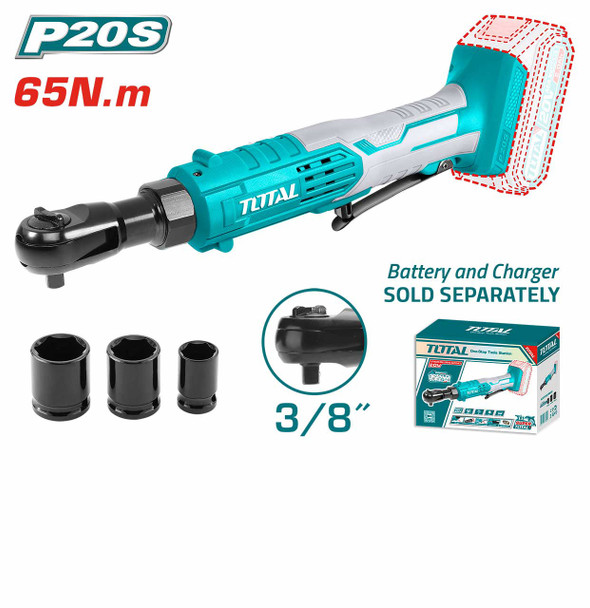 DRILL GUN RATCHET DRIVE 3/8" TOTAL TDRLI2060151 20V LITHIUM ION NO BATTERY AND CHARGER