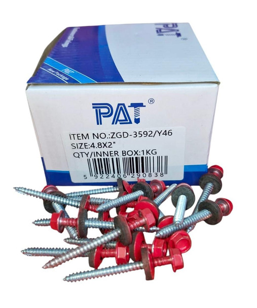 SCREW IND. 2" 10G RED METAL-WOOD PAT ZGD-3592/Y46  1KG/144PCS BOX