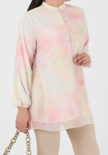 Top Tunic Plus Size Pink / Yellow