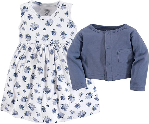 Baby Dress Luvable Friends Blue Floral / Yellow