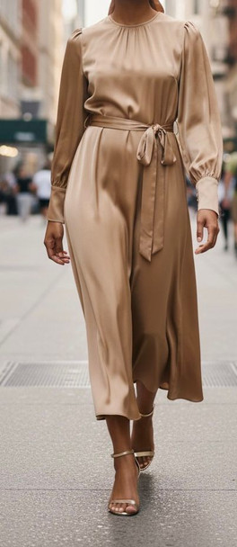 Dress Satin Gold w/Band Cuff