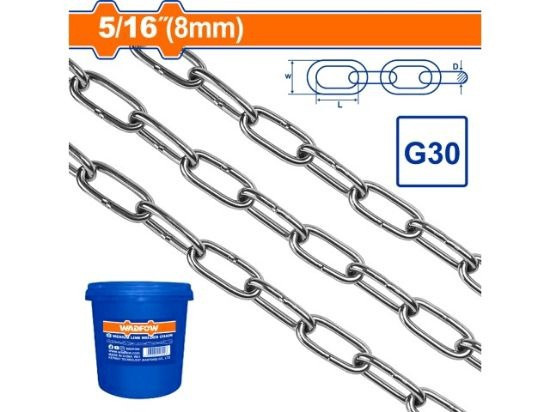 CHAIN 5/16" 8MM SILVER COLOR WADFOW WTLT1B08 SOLD BY FT