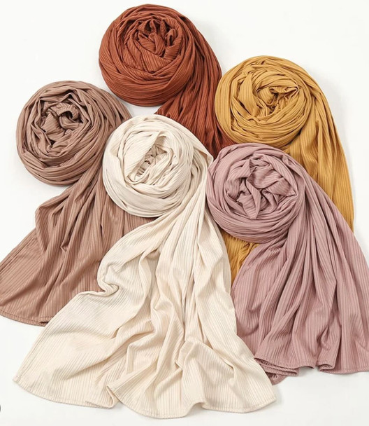 Hijab Scarf Ribbed Stretch Assorted Colors