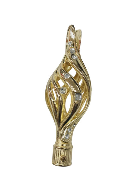 CURTAIN ROD END TWIRL DESIGN STONES SOLD EACH