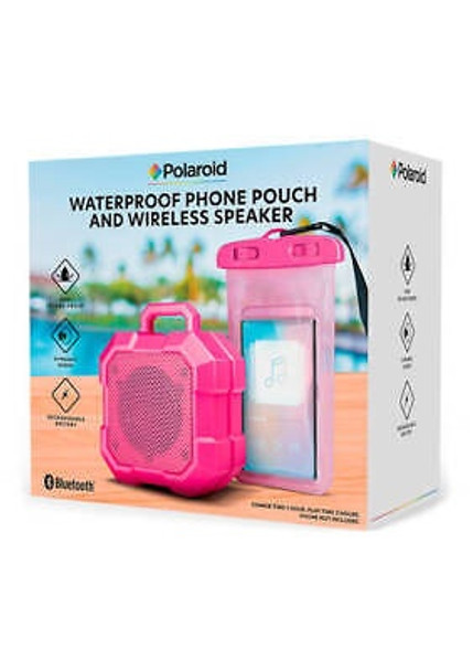 MUSIC BOX BLUETOOTH POLAROID PBT9520 WATER PROOF PHONE POUCH AND WIRELESS SPEAKER