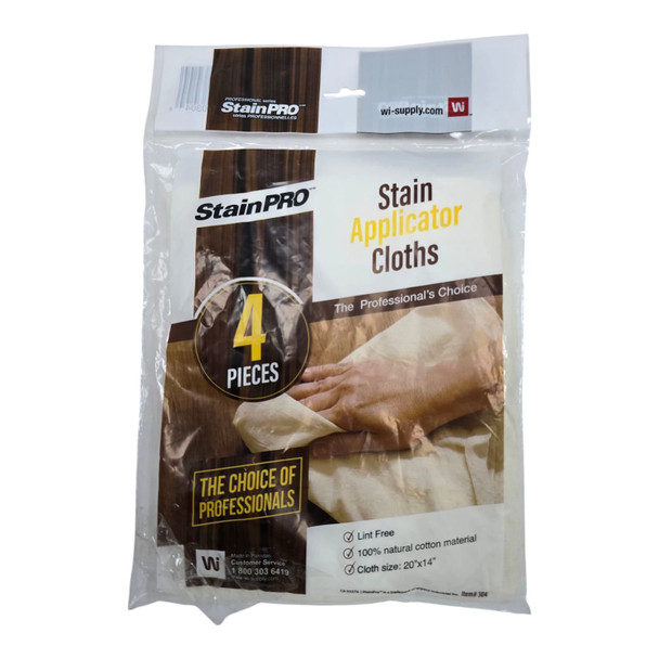 STAIN APPLICATOR CLOTHS STAINPRO 4PCS PACK #304