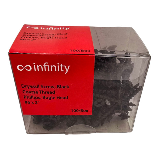 SCREW DRYWALL INFINITY 6 X 2" BLACK 100PCS BOX INFDS6200-BX100