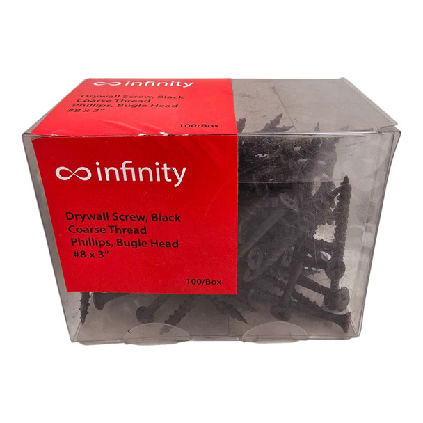 SCREW DRYWALL INFINITY 8 X 3" BLACK 100PCS BOX INFDS8300-BX100