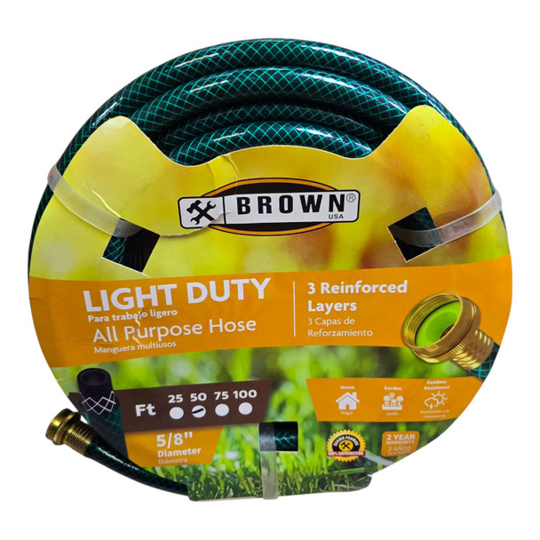 HOSE 5/8" X 50' BROWN USA GREEN LIGHT DUTY BRGH58050