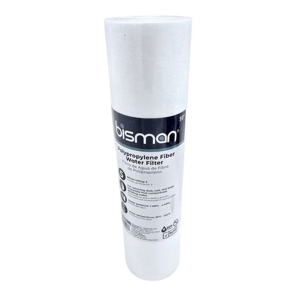 FILTER CARTRIDGE BISMAN 10" BMWF3003 WHITE POLYPROPYLENE