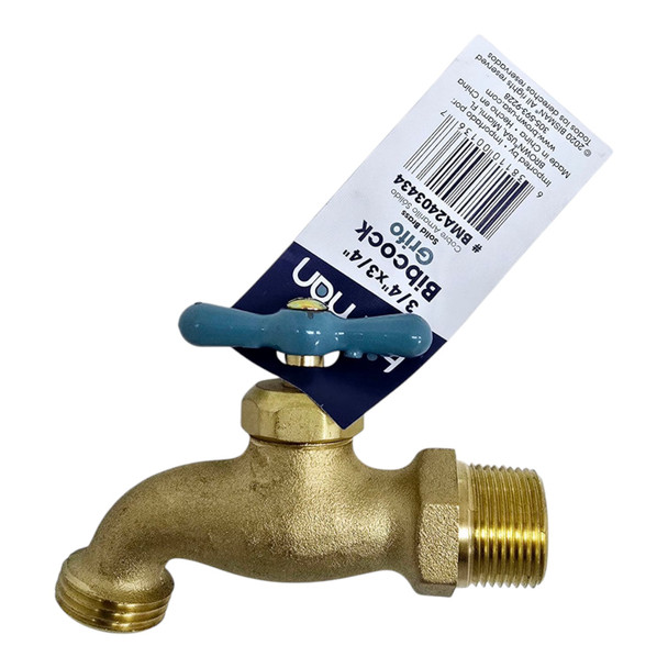 BIB CORK 3/4" X 3/4" BISMAN SOLID BRASS BMA2403434
