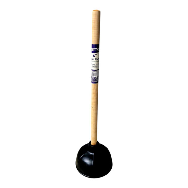 PLUNGER BISMAN BLACK WITH WOOD HANDLE 6" BMTP006