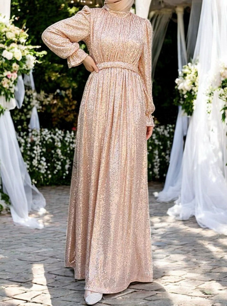 Dress Evening Occasion Sequin Gold / Rust