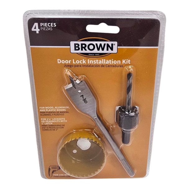 DOOR LOCK INSTALLATION KIT BROWN USA HSAW003