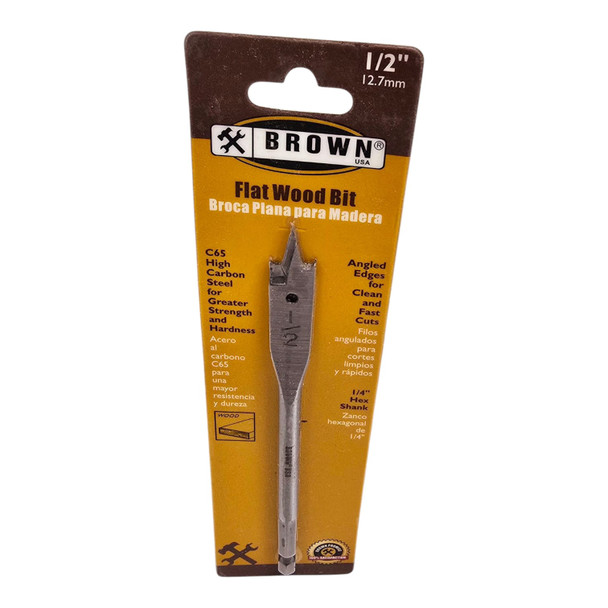 DRILL BIT FLAT 1/2" BROWN USA FWB0012