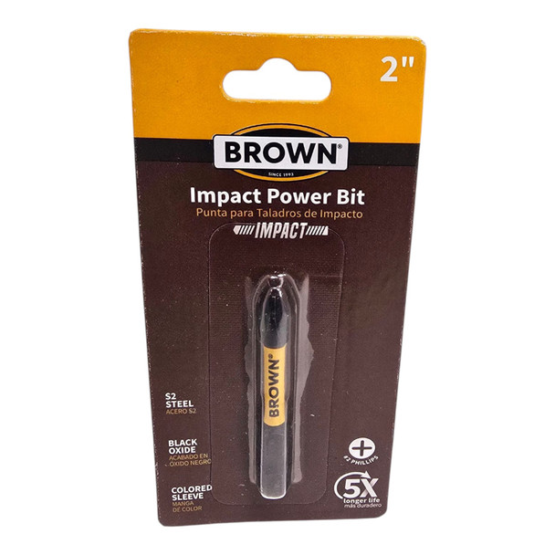 IMPACT POWER BIT 2" 1PC PK BROWN USA BRB45010M