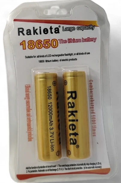 BATTERY RAKIETA 3.7V LI-ION RECH 18650 2PK 12000mah