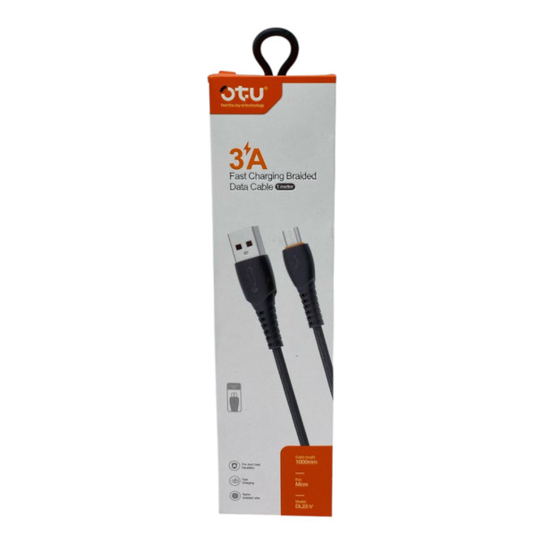 CHARGER CABLE USB OTU DL22-V 1M MICRO 3A FAST CHARGING BRAIDED DATA CABLE