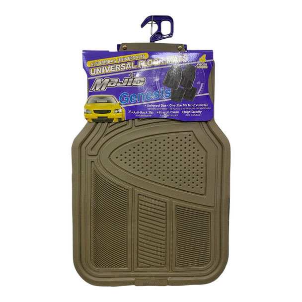 CAR MAT UNIVERSAL MAJIC 189 GENESIS 4PCS RUBBER BEIGE 4-SEATERS +