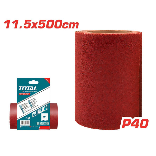 SAND PAPER ROLL 11.5 X 500 CM P40 TOTAL TAC760404