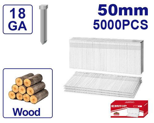 BRADS NAIL 50MM 18G EMTOP ENAL18501 5000PCS