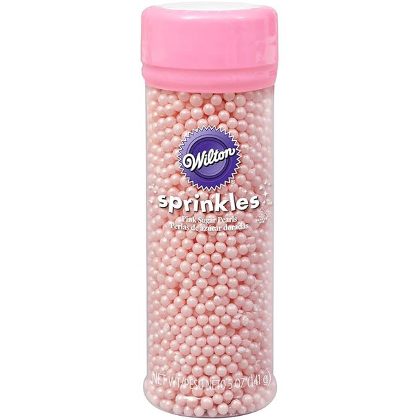 BAKING WILTON SPRINKLES PEARLS PINK 5oz 141g 710-1132
