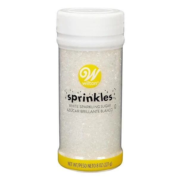 BAKING WILTON SPRINKLES SUGAR WHITE SPARKLING 8oz 227g 710-992