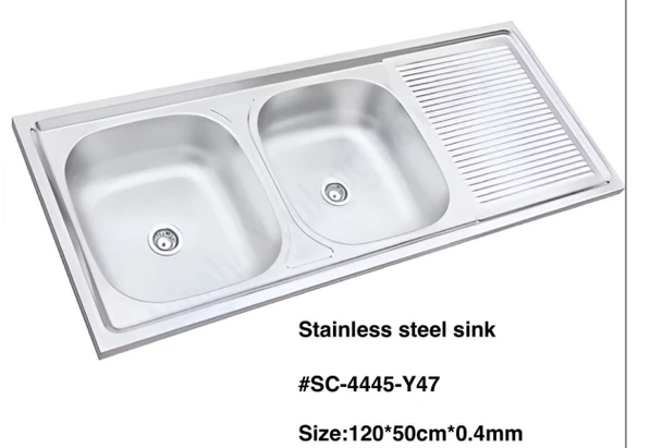 SINK D/BOWL S/DRAIN 47" X 19.5" X 5" 120X50CM SC-4445-Y47 (NO WASTE)