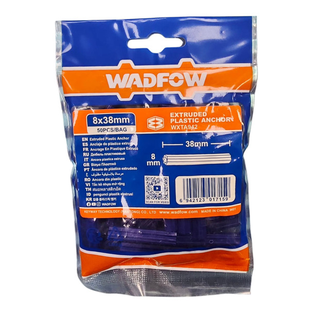 WALL PLUG BLUE WADFOW 8 X 38MM WXTA942 50PCS/BAG