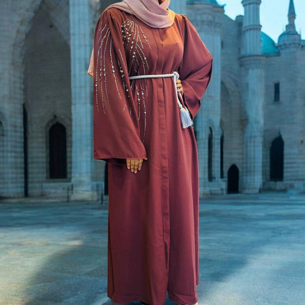 Gown Abaya Embellished Blue / Rose / Camel